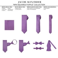 Set: Jacob Alexander muške tkane suptilne mini kvadrate Tanka kravata vrata i džepna trg - ljubičasta
