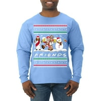Wild Bobby, Santa Friends TV Parody Funny Likovi Ugly Božićni džemper Muškarci Dugih rukava, svijetloplava, Srednja