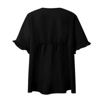 Fragarn Plus veličine vrhova za žene V-izrez tiskane majice s kratkim rukavima