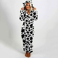 Symoid Womens Pidžama i salon-odjeća - Unizirane leopard Onesie Hoody Pajamas patelica sa dugim rukavima