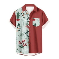Plus veličina Bluza s kratkim rukavima za muškarce LAPEL dugme patchwork majice sa džepovima Zimske ležerne vrhove