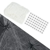 240g Halloween Stretch Spider Webs Indoor vanjske sablasne paukove paukove sa lažnim ukrasima pauka
