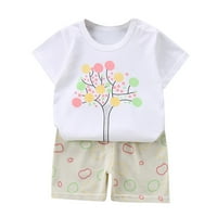 SHLDYBC Toddler Boy ljetna odjeća za bebe kratki rukav Cartoon T-majica + kratke hlače Set odjeće, ljetni