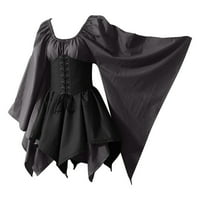 Jesenske haljine za žene kostimi Gotic Retro dugih rukava korzet haljina s dugim rukavima okrugla vrat