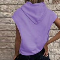Ženske duksele bez rukava Duksevi Čvrsto boje Casual Pocket pulover vrhove Fleece Dukserice mekani lagani