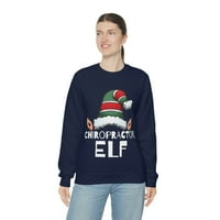 Chiropractor Elf Božićni uništeni duks, S-2XL Holidays Xmas Elves