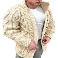 No Muška odjeća dugi rukav kaput s dugim rukavima Čvrsta boja džemper muški pletiv jakna Otvorena prednja