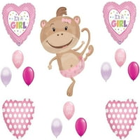 DalvaydeLights Majmunska pelena luk To je djevojka za bebe za bebe Polka Dots Safari Balloons Balloons