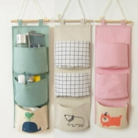 Gruyghost viseći torba za pohranu pamučne posteljine garderobe zidne torbice za spavaću sobu kuhinja kupatilo, p1