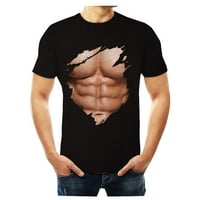 Buigttklop Nema granica Muška majica Cleance Plus Veličina 3D Mišićni muškarac Ispis fitness okrugli