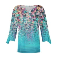 Ženska trendi lagana pad košulja modna prevelika montaža rupa s rukavama cvjetna štampa plus veličine