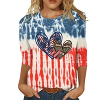 Američka košulja za zastavu Žene SAD Zvijezde i pruge Crew rukav majica Neovisnosti Dan za neovisnost