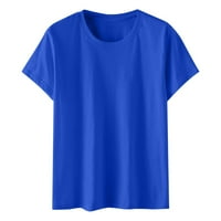 Ljeto Loose Fit T majice za žene plus veličine kratkih rukava Solid Boja vrhova Osnovni okrugli vrat