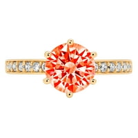 1.71ct okrugli rez Crveni simulirani dijamant 18k žuti zlatni godišnjički angažman prsten veličine 6.25