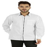 Bestman Solid Formalna košulja za muške gumb dolje košulja prednje patch džepne kancelarijske habanje