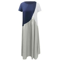 Gotyoo Fashion Haljine Ženska ljetna modna kontrastna ubodna suknja Velike veličine Dress Sive S