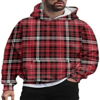 Muški duksevi s kapuljačom s kapuljačom džepne duksere muški povremeni pulover jesen crveni 6xl