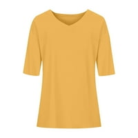 Qwertyu prevelizirana majica kratkih rukava za žene mleto labavo moći Ljetni vrhovi labavi fit dugi