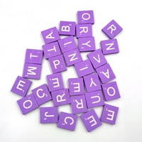 Ljubičasta prirodno drvo čips DIY English Pights Riječi abecede Puzzle Pismenost Bo Baby Intelektualni razvoj Drveni čips