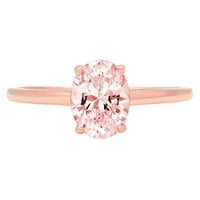1.0ct ovalni rez ružičasti simulirani dijamant 14k ruža zlatna godišnjica za angažman prsten veličine