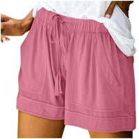Ženske kratke hlače Čvrsta boja Splice udobne struk labave nerešene elastične džepove casual pantalone