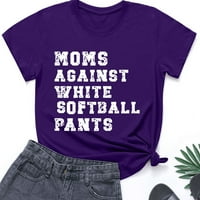 Smiješno softball slovo ispisane grafičke ženske majice majica s kratkim rukavima za slobodno vrijeme