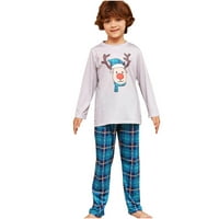 Božićne modne duge rukave otisnuto TOP + hlače Porodična podudaranje pidžama
