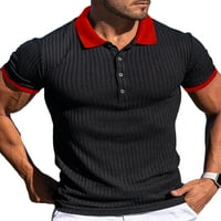 Muškarci T majice kratki rukav polo majica rever vrat ljetni vrhovi atletski tee sportska bluza crna