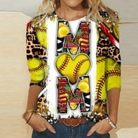 Zunfeo T majice za žene - moda udobne vrhove bluza s rukavima tiskani pulover vrhovi vrat na vratu Novi