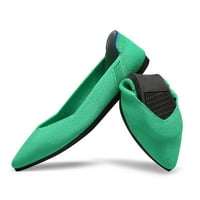 Zhabtuc Ženski pleteni stanovi, šiljasti prst dizaj pletene baletske stane cipele mint zelene veličine