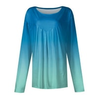 Umitay Saree Bluze za žene Ženska Ležerna moda Cvjetni ispis Dugi rukav O-izrez TOP bluza