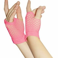 Rukavice za ribolov Dame Girls kratak mrežica 80-ih Stil Fishnet rukavice Hen noćne zabave Nosite rukavice ružičaste besplatne veličine