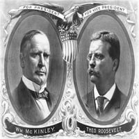 Vintage predsjednički izborni poster predsjednika Williama McKinley i njegovog trčanja, Theodore Roosevelt.