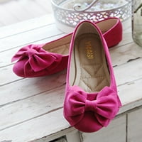 Zodanni Žene Loafers Okrugli cipela za cipele na balerini Balet Flat Dance Rad Mekan luk Rose Red 5.5