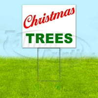 Božićna stabla V dvorišni znak, uključuje metalni stup udio