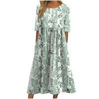 PBNBP Maxi haljine za ženske haljine za odmor za žene plus veličine gumb Prednji otvoreni posadni vrat