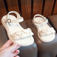 Daeful Girls Haljina Sandal Ljeto Ravne sandale Plaže Princeze Cipele Vjenčanje modna lagana traka za pletenice Bež 9.5c