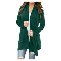 Absuyy kaputi za žene bez kapuljača srednjeg duljine labave zelene planinarske jakne za žene veličine