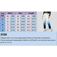 PXIAKGY Ženski džepni pantalone Tkanine štampane Comfy vježba visoke struke Ležerne prilike Joggers