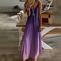 Ženske haljine Maxi haljine dugačke floto cvjetne V rect haljina na plaži Ležerne haljina bez rukava