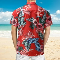 CLlios Muška modna tiskana Havajska majica Ljetni rever Dugme Down Majica Regular Fit Short rukava za