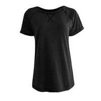 Žene Ljetne bluze Ženski okrugli dekolte Kratki rukav Pulover Tunic Tops modne ležerne print T-majice