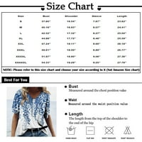 Ljetna bluza Ženska moda Ležerne prilike Print V-izrez kratkih rukava tiskana majica TOP tamno plava
