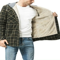 Dugme Down Plaid košulja za muškarce Fleece obložene ležerne majice sa dugim rukavima Vintage zadebljana