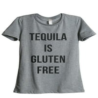 Tequila je bez glutena za ženska modna opuštena majica Tee Heather Siva 2x-velika