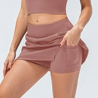 Leesechin tenis suknje za žensko čišćenje cvjetno lažno dvodijelno trčanje ležerne ljetne sportske vježbe