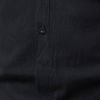 Muška povremena majica s dugim rukavima polovina natkrivena gumba na vrhu nagiba