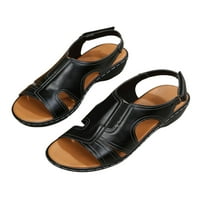 Daeful Dame Sandal Ljetne casual cipele za šivanje klina Sandale Rad protiv klizanja Vintage Beach crna