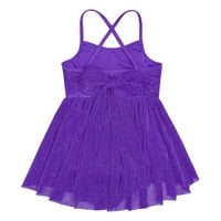 IEFiel Kids Girls Glittery Lyrical Ballet Dance Biketard Haljina Latino klizač Kostim Purple 10