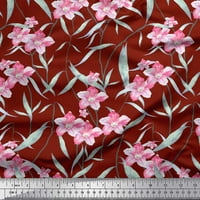 Soimoi crvena pamučna kambrična tkaninska tkanina odlazi i frezija cvjetna tiskana tkanina od dvorišta